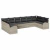 vidaXL Havesofa S&aelig;t 10 stk. Lysegr&aring; polyrattan