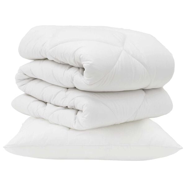 vidaXL Dyne med pude 2 pcs Hvid Microfiber