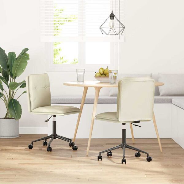 vidaXL spisebordsstole 2 stk. kunstlæder cremefarvet