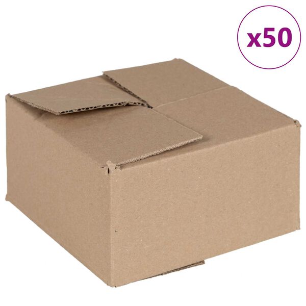 vidaXL Foldbar Kasse 50 pcs Naturfarvet 15 x 15 x 8 cm Pap