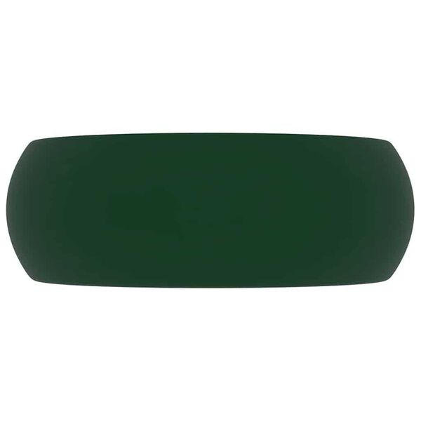 vidaXL luksuri&oslash;s h&aring;ndvask 40x15 cm rund keramik mat m&oslash;rkegr&oslash;n