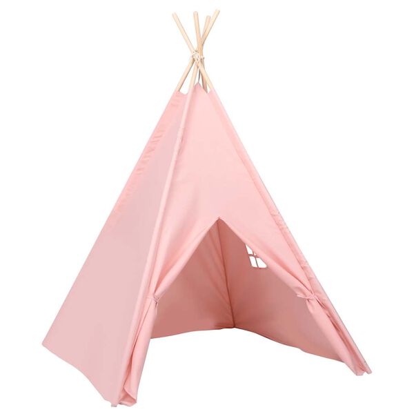 vidaXL tipi til b&oslash;rn 120x120x150 cm med b&aelig;repose polyester pink