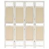 vidaXL 4-panels rumdeler 140x165 cm stof cremefarvet