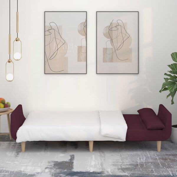 vidaXL 2-personers sovesofa med 2 puder stof lilla