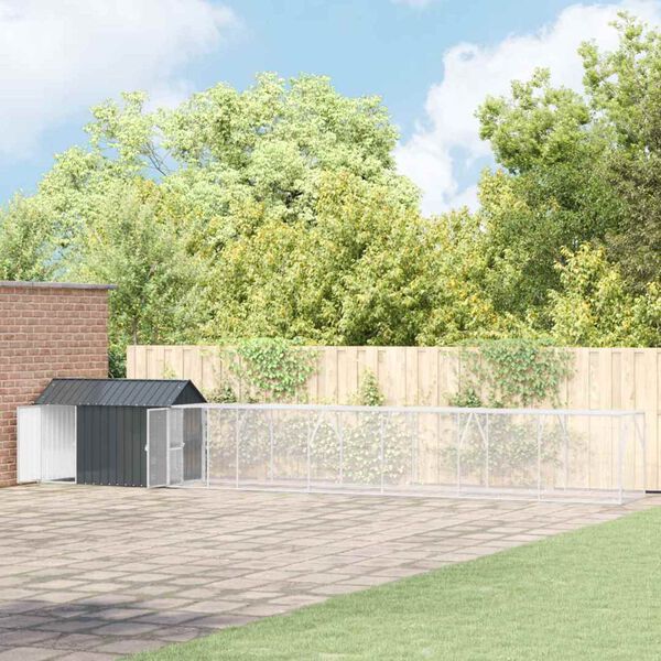 vidaXL Fuglebur Antracit 821,5 x 111 x 142 cm Galvaniseret st&aring;l