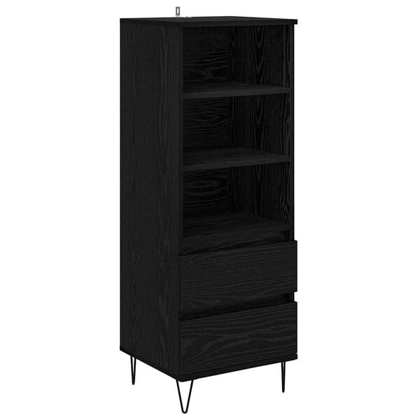 vidaXL Highboard med skuffe Sort eg 40 x 36 x 110 cm Konstrueret tr&aelig;