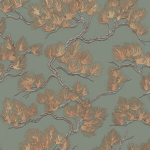 DUTCH WALLCOVERINGS tapet Pine Tree gr&oslash;n