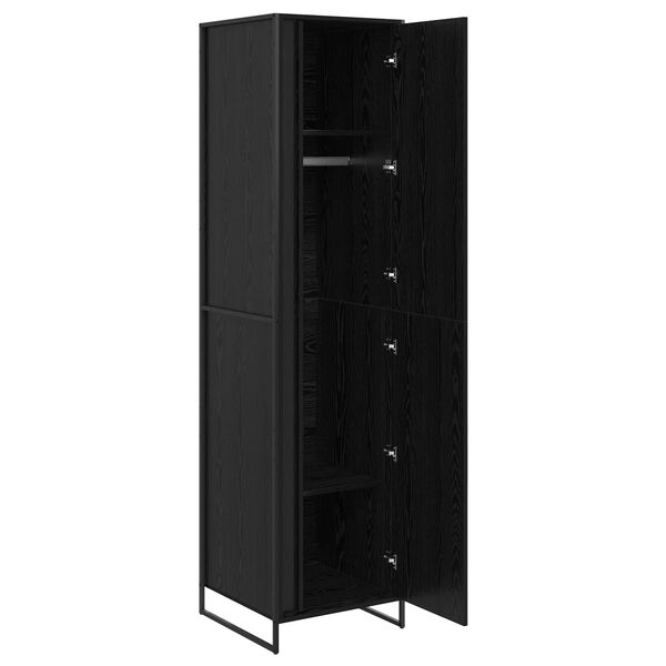 vidaXL Warderobe 2 pcs Sort eg 50 x 50 x 200 cm Konstrueret træ