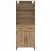vidaXL Highboard Artisan Egetr&aelig; 69,5 x 34 x 180 cm Konstrueret tr&aelig;