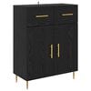 vidaXL Highboard med skuffe Sort eg 69,5 x 34 x 180 cm Konstrueret tr&aelig;