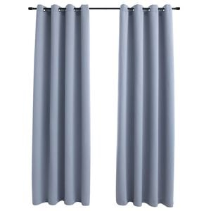 vidaXL m&oslash;rkl&aelig;gningsgardiner 2 stk. med metalringe 140 x 225 cm gr&aring;