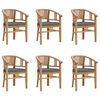 vidaXL spisebordssæt til haven 7 dele massivt teaktræ