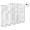 vidaXL buede gabionkurve 11 stk. 300x50x220/240 cm galvaniseret jern