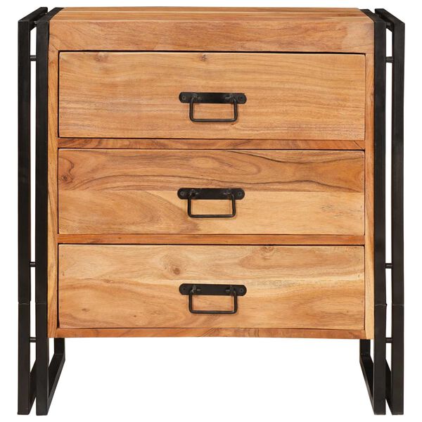 vidaXL Sideboard med skuffe Brun 66 x 33 x 70 cm Massivt Akacietr&aelig;