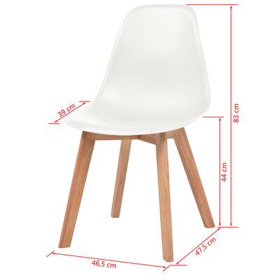 vidaXL spisebordsstole 6 stk. plastik hvid