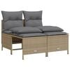 vidaXL sofas&aelig;t til haven 4 dele med hynder polyrattan beige