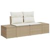 vidaXL Havesofa S&aelig;t med pude 10 pcs Beige polyrattan
