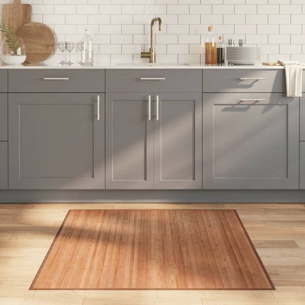 vidaXL gulvt&aelig;ppe 100x100 cm rektangul&aelig;r bambus naturfarvet