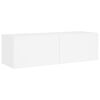 vidaXL v&aelig;gh&aelig;ngt tv-m&oslash;bel 3 dele med LED-lys hvid