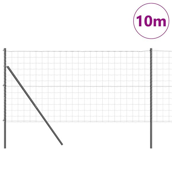 vidaXL Hegn med post Gr&aring; 1,4 x 10 m St&aring;l og PVC