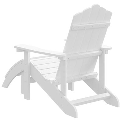 vidaXL Adirondack-havestol med fodstøtte HDPE hvid