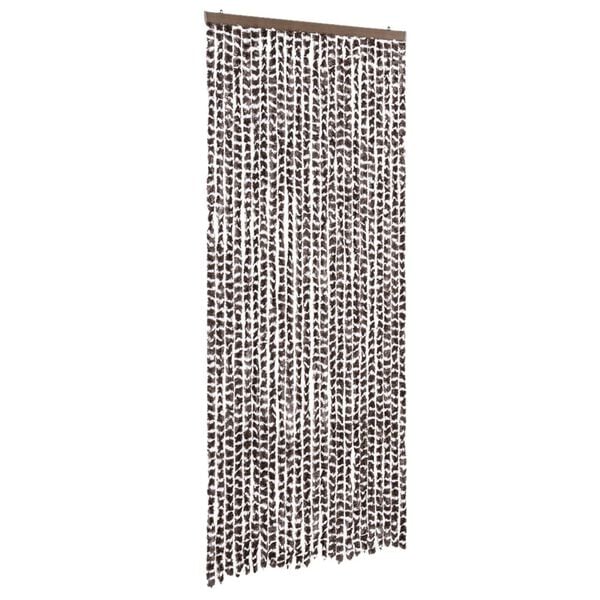 vidaXL flueforhæng 100x200 cm chenille brun og hvid