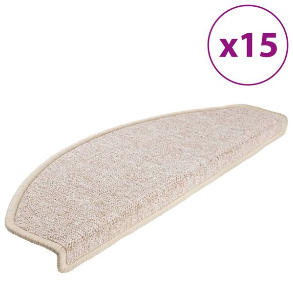 vidaXL trappem&aring;tter 15 stk. 65x24x4 cm taupe halvrund store