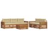 vidaXL Udend&oslash;rs sofagruppe med pude 6 pcs Naturlig og Beige
