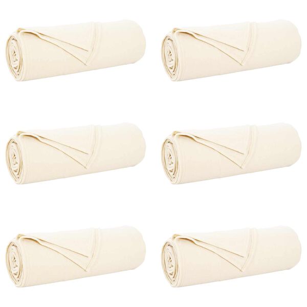 vidaXL Kastet&aelig;pper 6 pcs Creme 350 x 270 cm Fleece