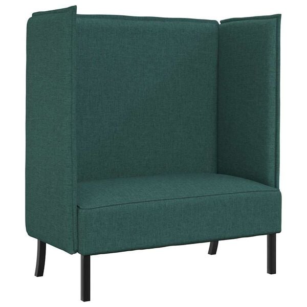 vidaXL H&oslash;j ryg sofa 101cm M&oslash;rkegr&oslash;n Stof
