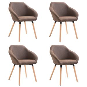 vidaXL spisebordsstole 4 stk. stof brun