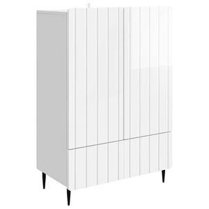 vidaXL Sideboard Hvid h&oslash;jglans 66 x 34,5 x 97 cm Konstrueret tr&aelig;