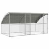 vidaXL H&oslash;nsebur med 2 d&oslash;re 2 stk. S&oslash;lv 400x200x200cm Galvaniseret st&aring;l