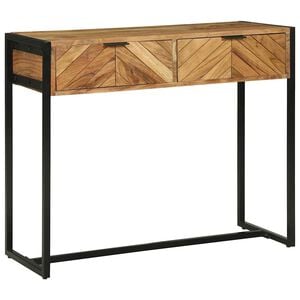 vidaXL Konsolbord med skuffe Brun 90 x 35 x 75 cm Massivt Akacietr&aelig;