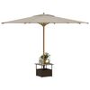 vidaXL havebord med parasolhul 55x55x46,5 cm polyrattan brun