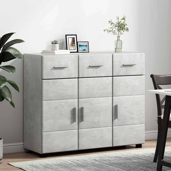 vidaXL Sideboard FLORIN Beton Gr&aring; 88,5 x 30,5 x 73 cm Konstrueret tr&aelig;