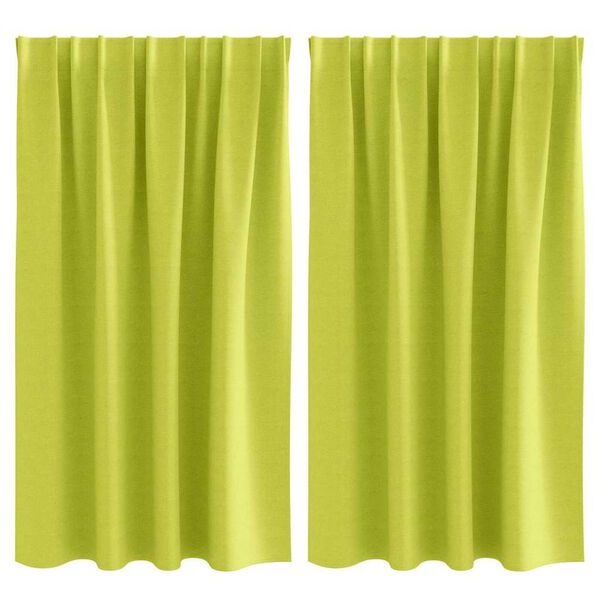 vidaXL Mørklægningsgardiner med ringe 2 pcs Grøn 140 x 140 cm
