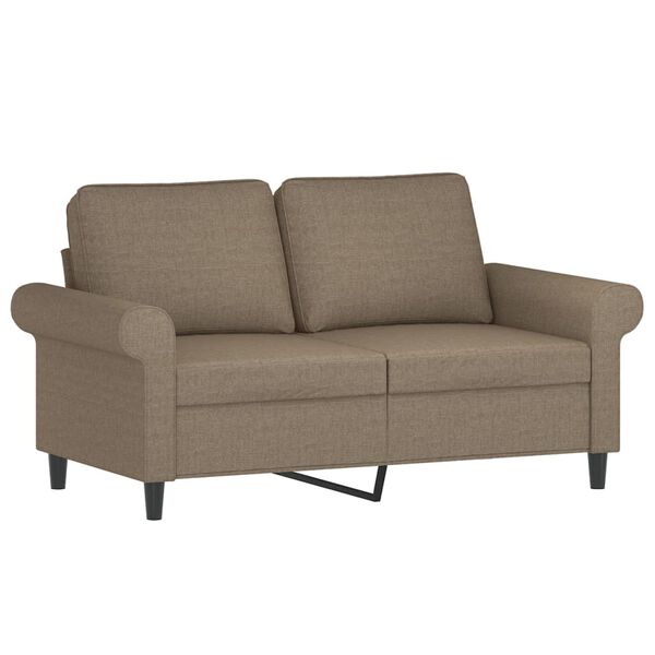 vidaXL 2-personers sofa med puder og hynder 120 cm stof gr&aring;brun