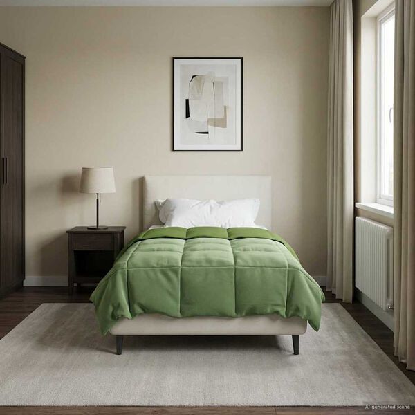 vidaXL Sommer dyne Quilting Gr&oslash;n 135 x 220 cm Mikrofiber