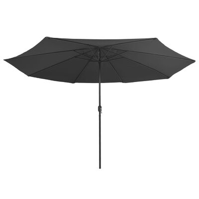 vidaXL udendørs parasol med metalstang 400 cm antracitgrå
