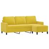 vidaXL 3-personers sofa med fodskammel 180 cm velour gul