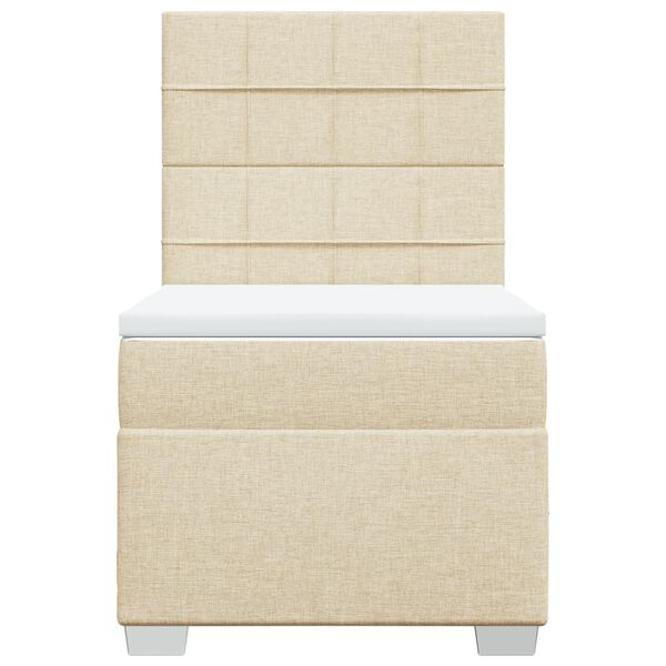 vidaXL kontinentalseng med madras 90x190 cm stof cremefarvet