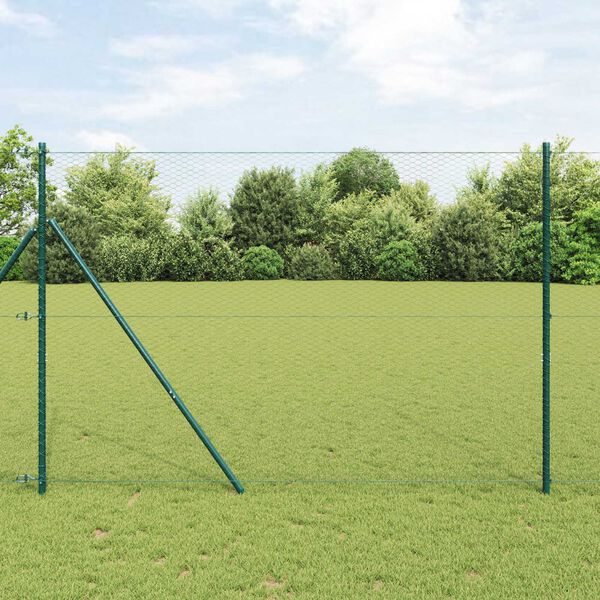 vidaXL Hegnsp&aelig;l Gr&aring; 100 x 1,5 m (25 mm mesh) St&aring;l og PVC