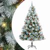 vidaXL Kunstigt juletr&aelig; Gr&oslash;n og hvid 240 cm PVC og metal og plast