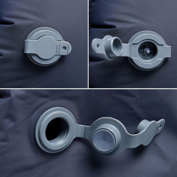 vidaXL 1-personers campingmadras med pude oppustelig grå