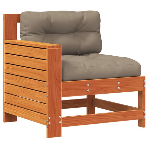 vidaXL sofamodul til haven med hynde massivt fyrretræ gyldenbrun