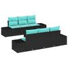 vidaXL Havesofa S&aelig;t 8 stk. Sort og turkis polyrattan