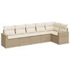 vidaXL sofas&aelig;t til haven 6 dele med hynder polyrattan beige