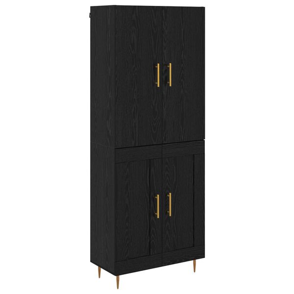 vidaXL Highboard Sort eg 69,5 x 34 x 180 cm Konstrueret tr&aelig;