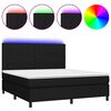 vidaXL kontinentalseng med LED-lys 160x200 cm stof sort